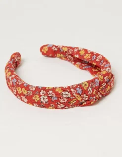 FatFace Ditsy Floral Headband Washed Red Sale