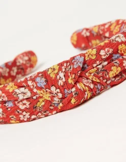 FatFace Ditsy Floral Headband Washed Red Sale