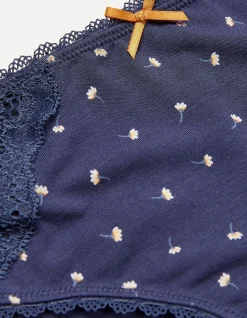 FatFace Ditsy Floral Mini Knickers Navy Clearance