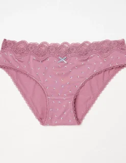 FatFace Ditsy Floral Mini Knickers Purple Online