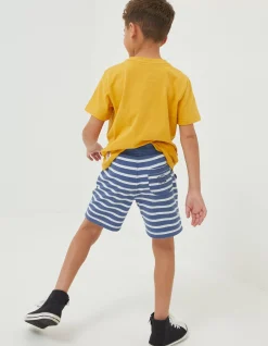 FatFace Eddie Stripe Sweat Shorts Blue Outlet