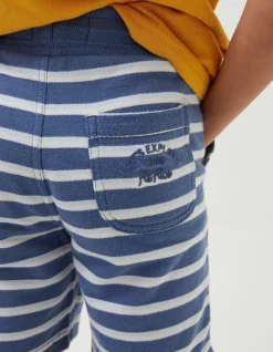 FatFace Eddie Stripe Sweat Shorts Blue Outlet