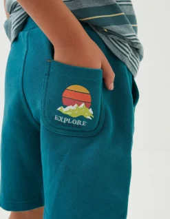 FatFace Eddie Sweat Shorts Teal Green Clearance