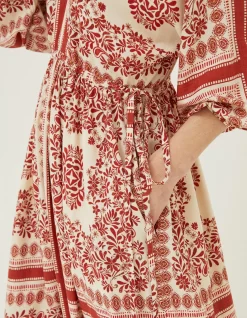 FatFace Effie Bandana Midi Dress Ivory Hot