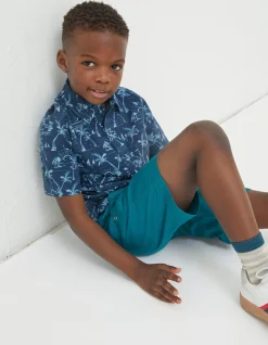FatFace Elias Flat Front Shorts Teal Green Hot