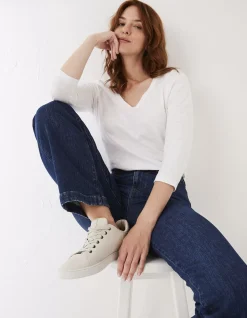 FatFace Elise Wide Leg Comfort Stretch Jeans Indigo New