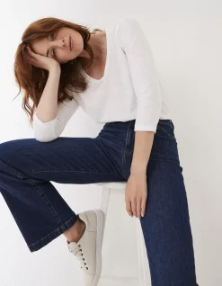 FatFace Elise Wide Leg Comfort Stretch Jeans Indigo New