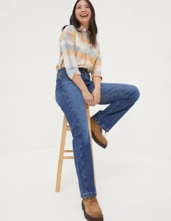 FatFace Elise Wide Leg Jeans Vintage Blue Discount