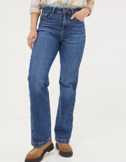 FatFace Elise Wide Leg Jeans Vintage Blue Discount