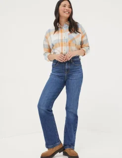 FatFace Elise Wide Leg Jeans Vintage Blue Discount
