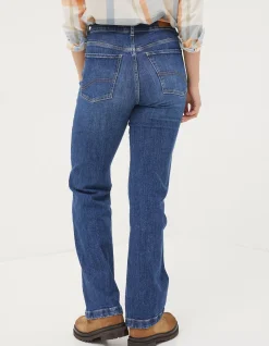FatFace Elise Wide Leg Jeans Vintage Blue Discount