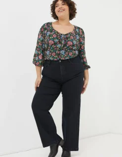 FatFace Elise Wide Leg Jeans Dark Blue Hot