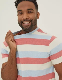 FatFace Ellbridge Stripe T-Shirt Chambray Blue