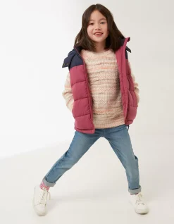 FatFace Ellie Colourblock Gilet Berry Outlet