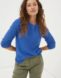 FatFace Ellie Crew Jumper Cobalt Blue Clearance