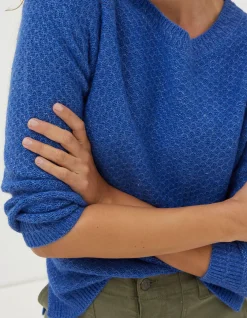 FatFace Ellie Crew Jumper Cobalt Blue Clearance
