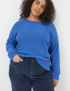 FatFace Ellie Crew Jumper Cobalt Blue Clearance