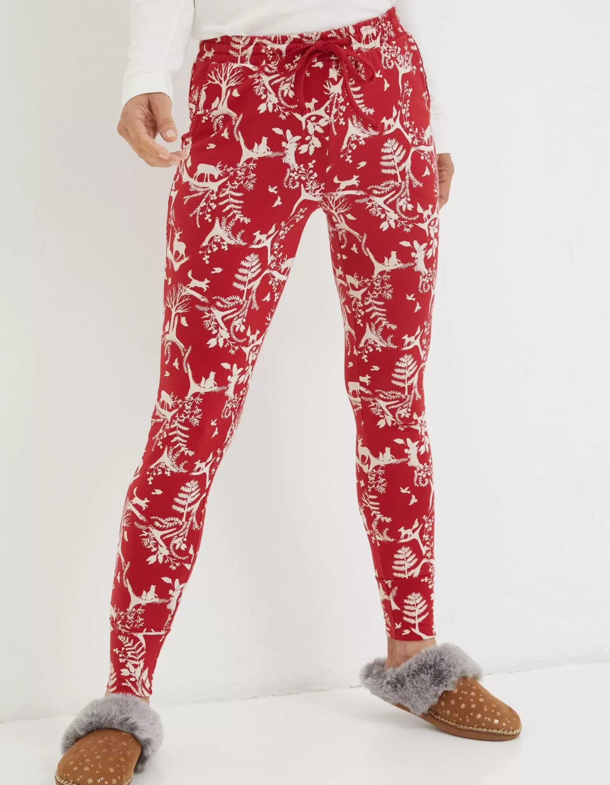 FatFace Ellie Forest Scapes Legging Cherry Red Sale