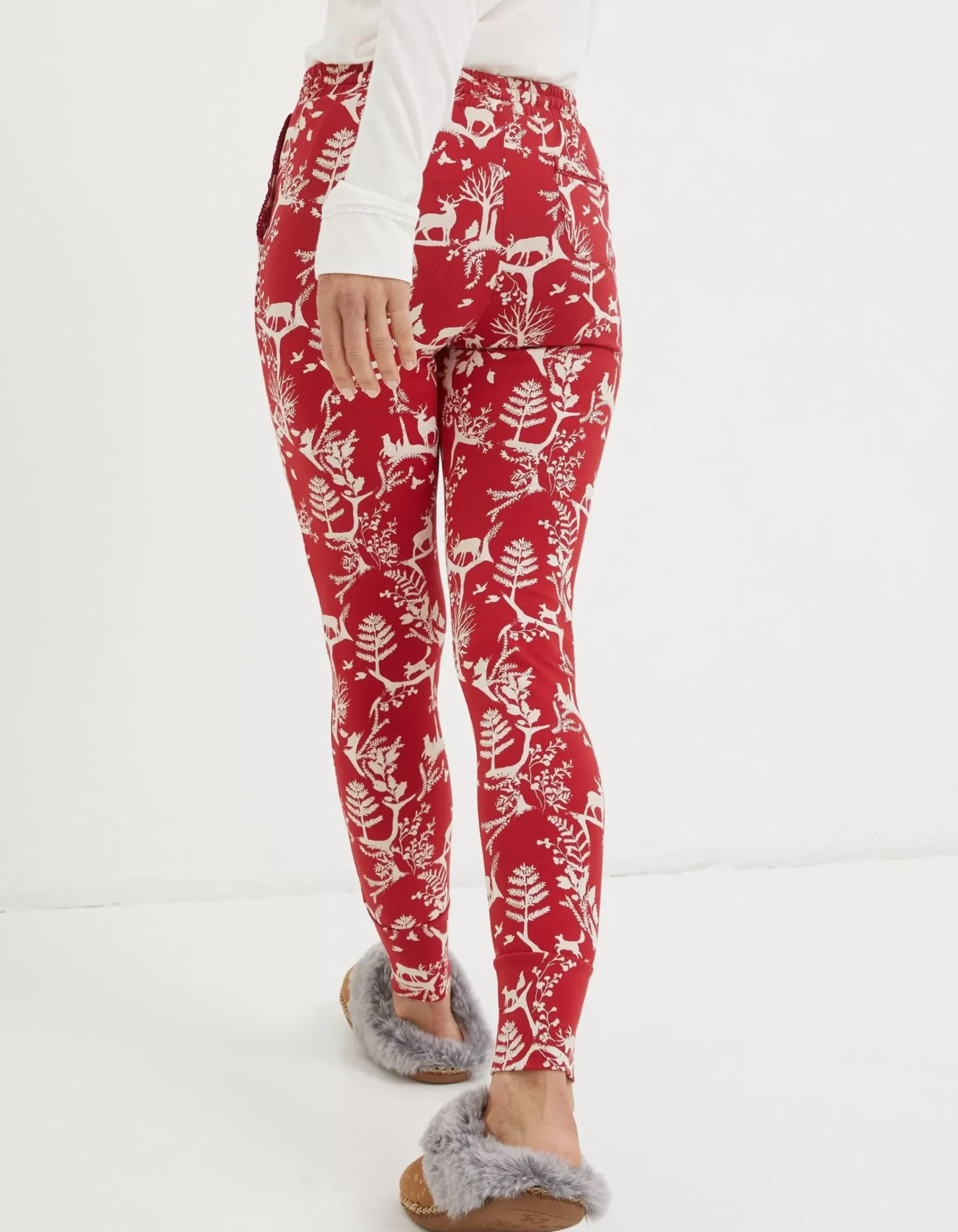 FatFace Ellie Forest Scapes Legging Cherry Red Sale