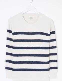 FatFace Ellie Stripe Jumper Ivory Outlet