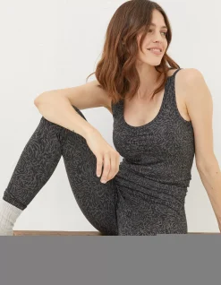 FatFace Elowen Print Crop Top Charcoal Grey Sale