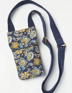 FatFace Elsie Canvas Phone Bag Navy Clearance