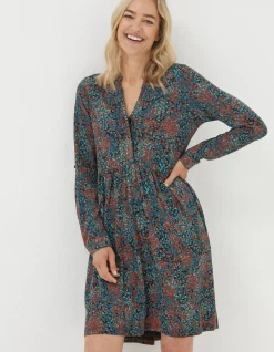 FatFace Elsie Textured Jersey Dress Multi