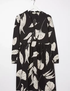 FatFace Elsie Twilight Leaves Dress Black New