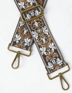 FatFace Embroidered Floral Bag Strap Burnt Orange Online