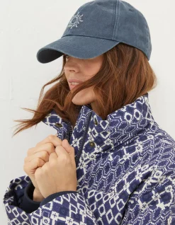 FatFace Embroidered Sun Cap Chambray Blue Outlet