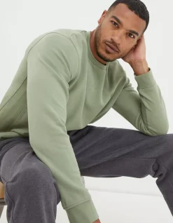 FatFace Emsworth Crew Neck Sweatshirt Light Green Discount
