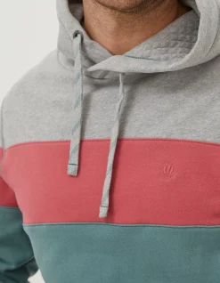 FatFace Emsworth Stripe Hoodie Teal Green