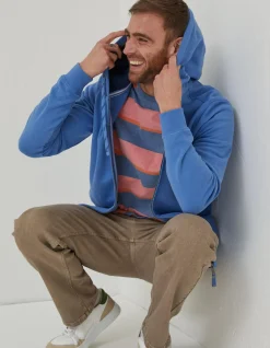 FatFace Emsworth Zip Through Hoodie Light Blue Hot