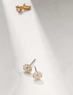 FatFace Enamel Daisy Studs Gold Outlet