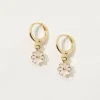 FatFace Enamel Flower Drop Earrings Gold Online