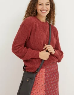 FatFace Essie Multi Zip Phone Bag Black Hot