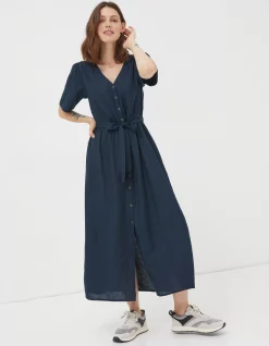 FatFace Estelle Midi Dress Navy New