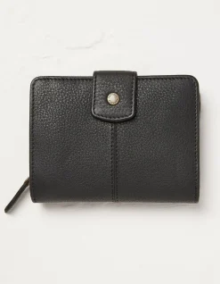 FatFace Etta Leather Zip Purse Black Hot