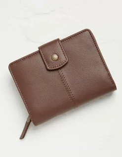 FatFace Etta Leather Zip Purse Chocolate Brown Online