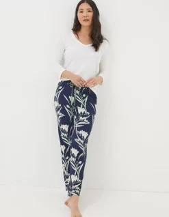 FatFace Eva Spring Blooms Jersey Pyjama Bottoms Navy Outlet