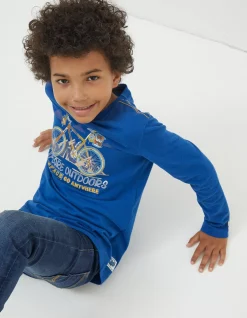 FatFace Explore Graphic T-Shirt Cobalt Blue Hot