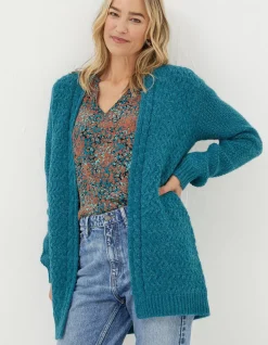 FatFace Ezzie Cardigan Teal Blue Online