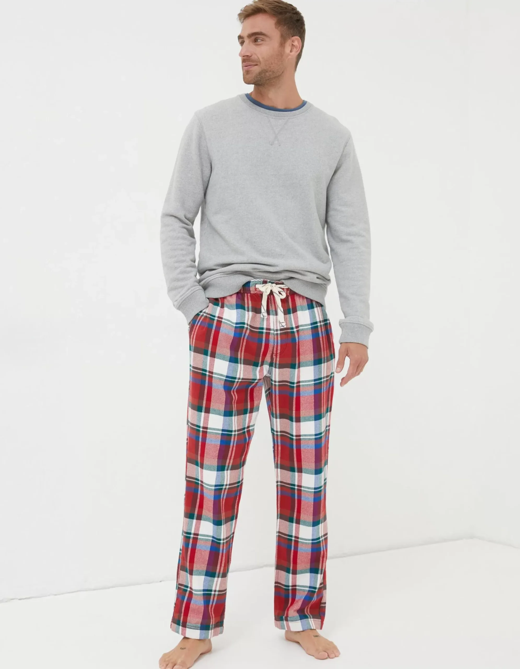 FatFace Family Check Pyjama Bottoms Red Best