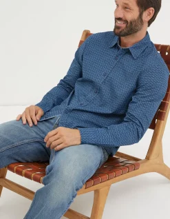 FatFace Fanmore Print Shirt Navy Outlet