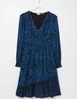 FatFace Farah Marble Dress Teal Blue Sale