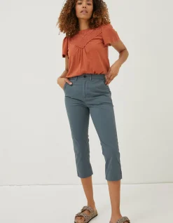 FatFace Farnham Cropped Chinos Teal Green New
