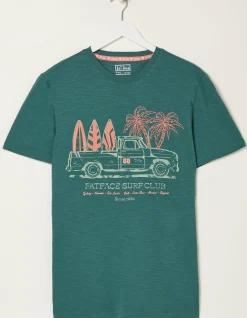 FatFace Surf Club T-Shirt Teal Green Best