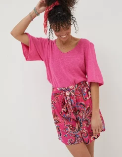 FatFace Faye Festival Floral Shorts Pink Outlet