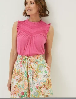 FatFace Faye Paradise Floral Shorts Ivory Online