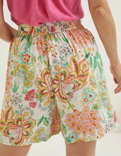 FatFace Faye Paradise Floral Shorts Ivory Online